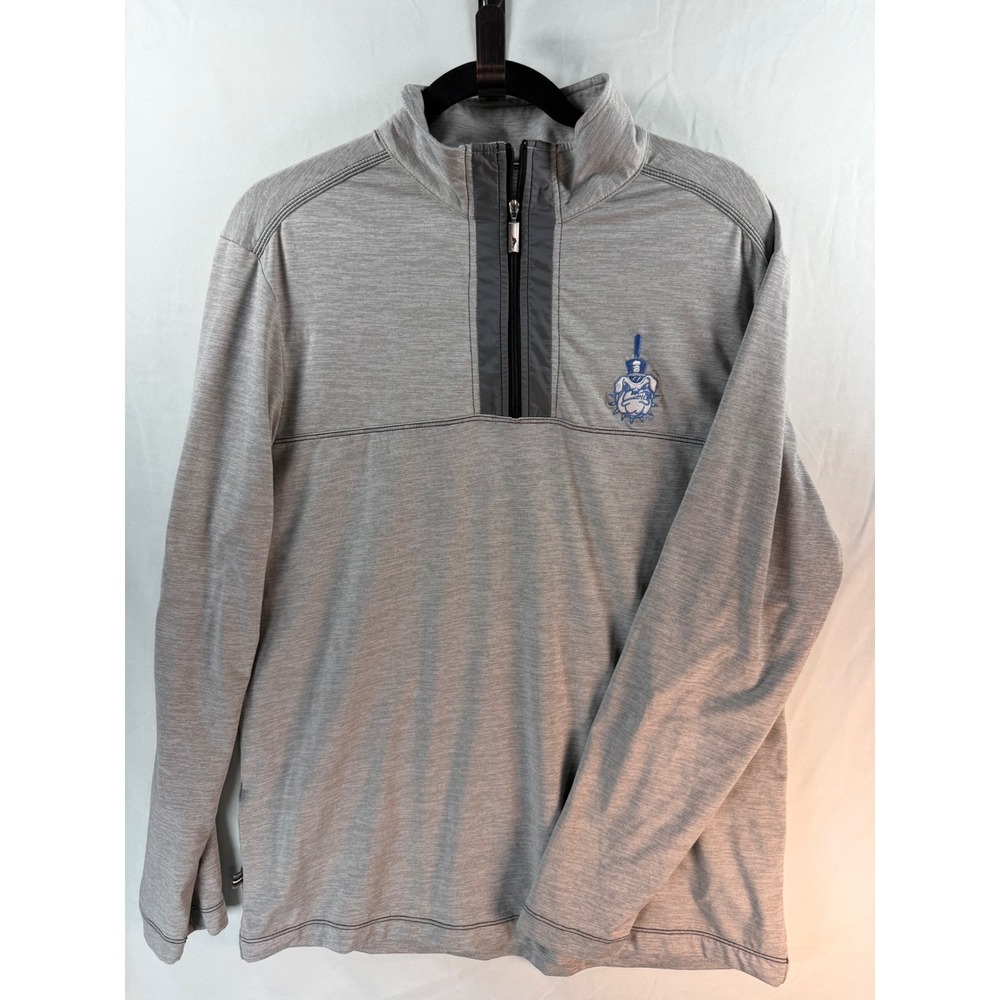 Tommy Bahama IslandZone Mens Small Gray Quarter Zip Pullover Citadel Mascot Top